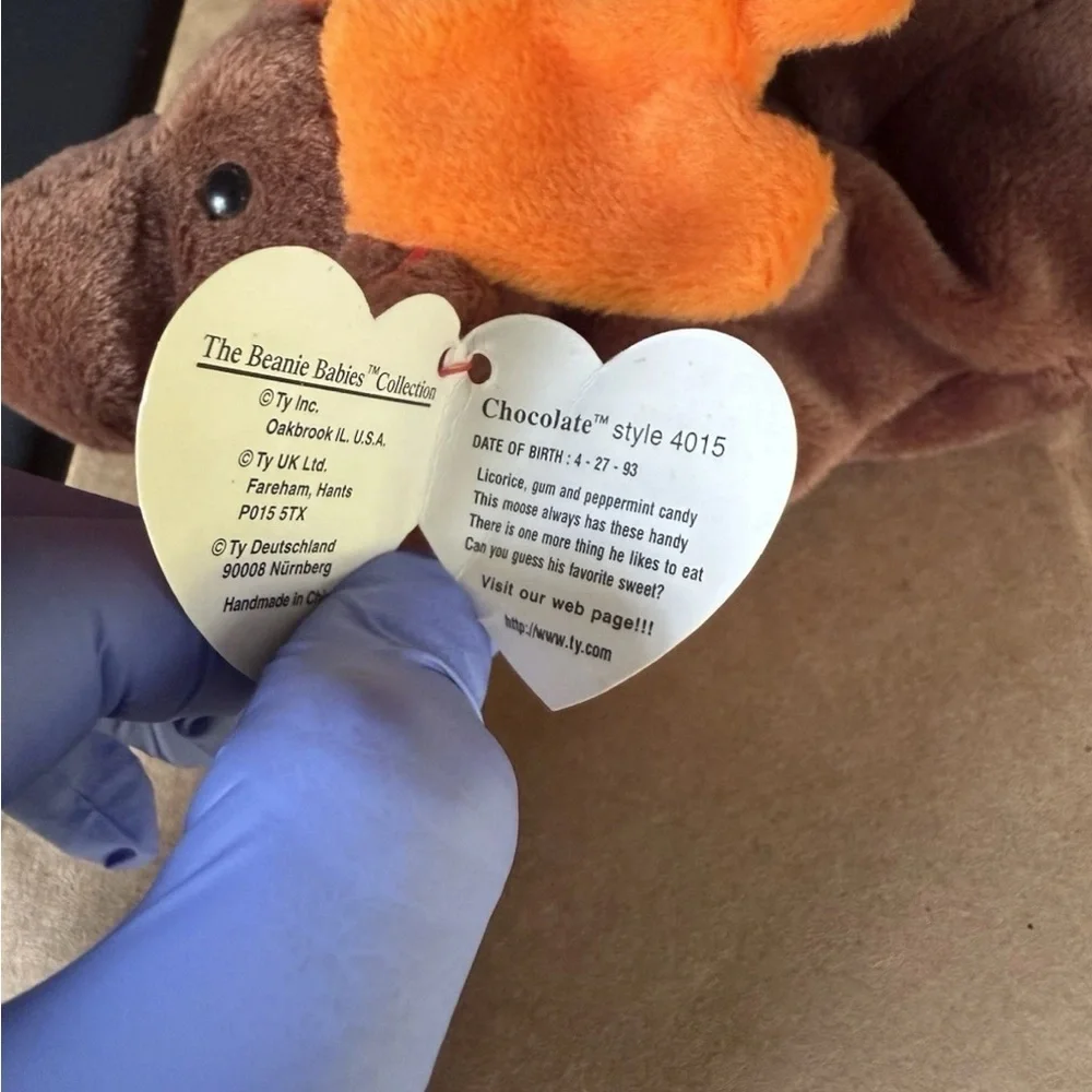 Ty Beanie Baby “Chocolate” Moose Style 4015 – 1993 PVC Pellets